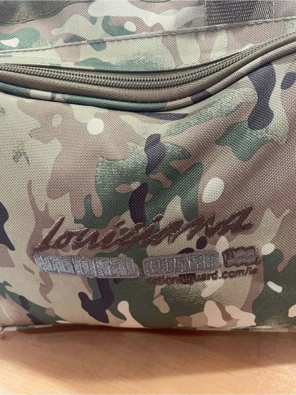 Large Louisiana National Guard Camo Travel Duffle Bag - Tactical Camouflage NWOT